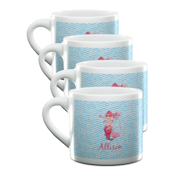 Custom Mermaid Double Shot Espresso Cups - Set of 4 (Personalized)