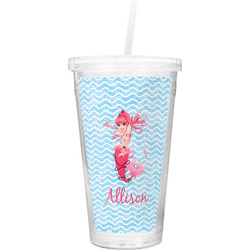 Mermaid Double Wall Tumbler with Straw (Personalized)