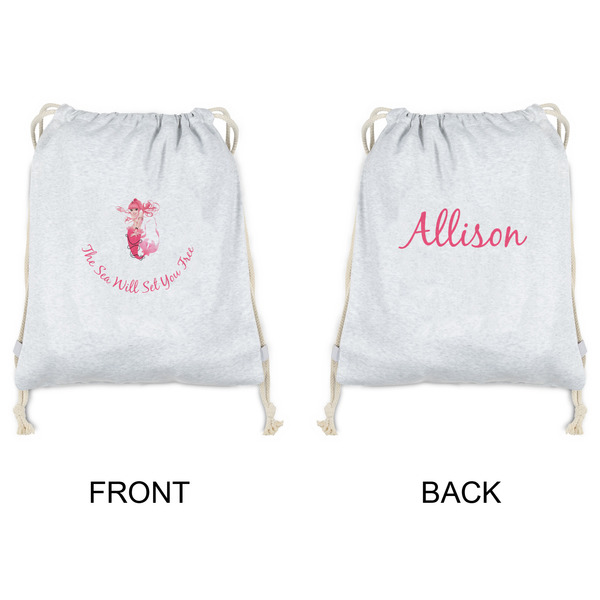 Mermaid Drawstring Backpacks - Sweatshirt Fleece - Double Sided - APPROVAL