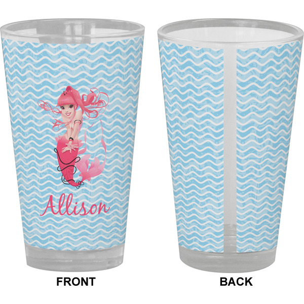 Mermaid Pint Glass - Full Color - Front & Back Views