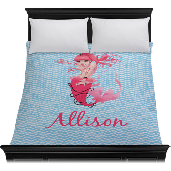 Mermaid Duvet Cover - Queen - On Bed - No Prop
