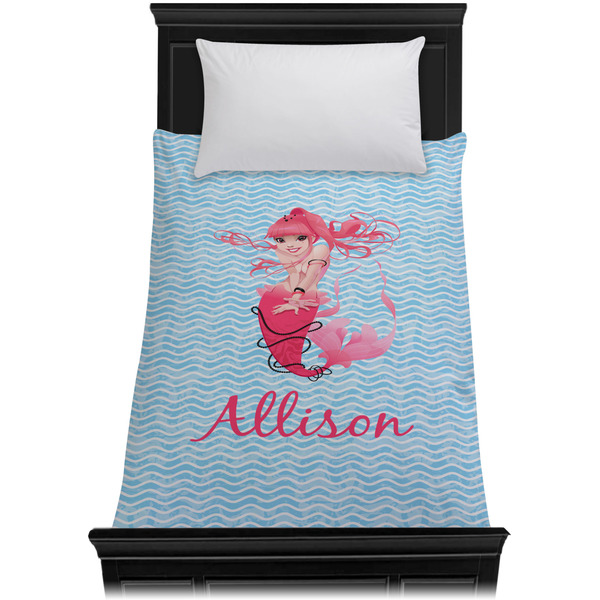 Mermaid Duvet Cover - Twin - On Bed - No Prop