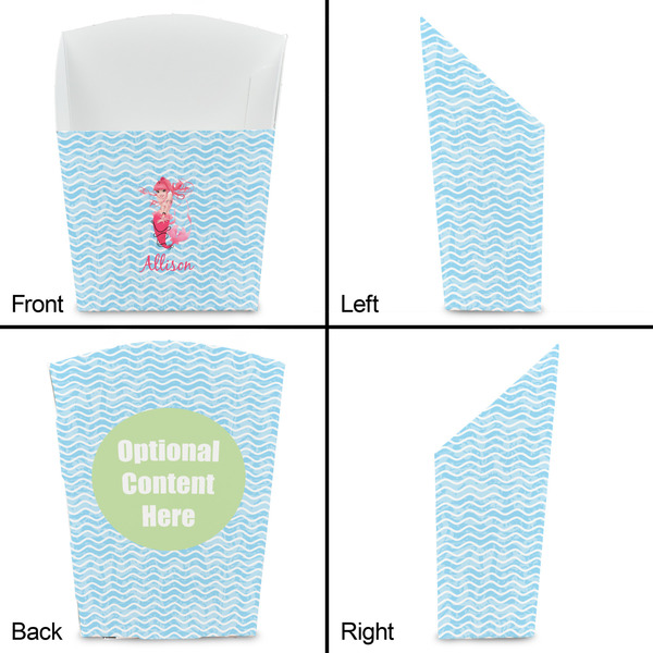 Mermaid French Fry Favor Box - Front & Back View