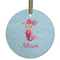 Mermaid Frosted Glass Ornament - Round