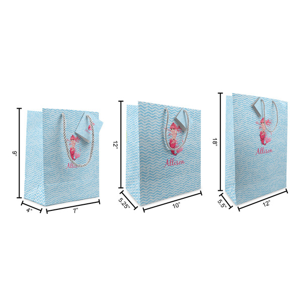 Mermaid Gift Bags - All Sizes - Dimensions