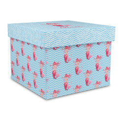 Mermaid Gift Box with Lid - Canvas Wrapped - Large (Personalized)