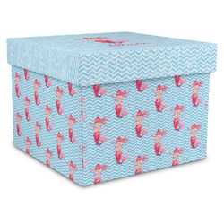 Mermaid Gift Box with Lid - Canvas Wrapped - X-Large (Personalized)