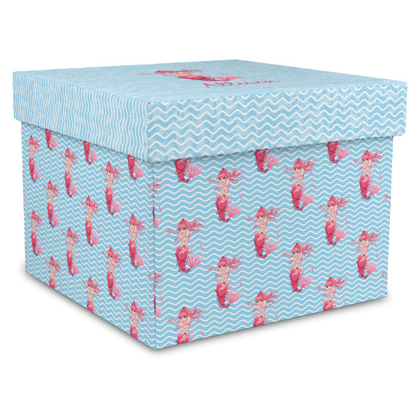 Custom Mermaid Gift Box with Lid - Canvas Wrapped - X-Large (Personalized)