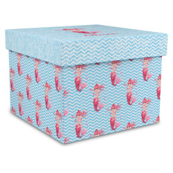 Mermaid Gift Box with Lid - Canvas Wrapped - XX-Large (Personalized)