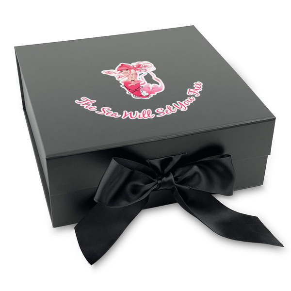 Custom Mermaid Gift Box with Magnetic Lid - Black