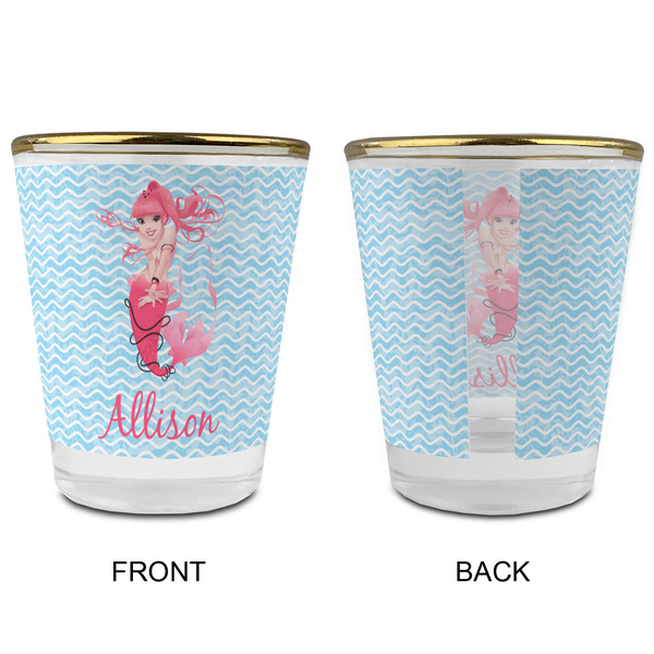 Mermaid Glass Shot Glass - with gold rim - APPROVAL