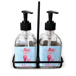 Mermaid Glass Soap & Lotion Bottle Set (Personalized)