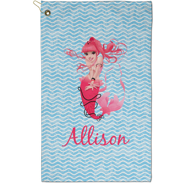 Custom Mermaid Golf Towel - Poly-Cotton Blend - Small w/ Name or Text