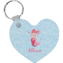 Mermaid Heart Plastic Keychain w/ Name or Text