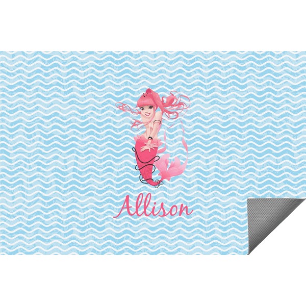 Custom Mermaid Indoor / Outdoor Rug - 6'x8' w/ Name or Text