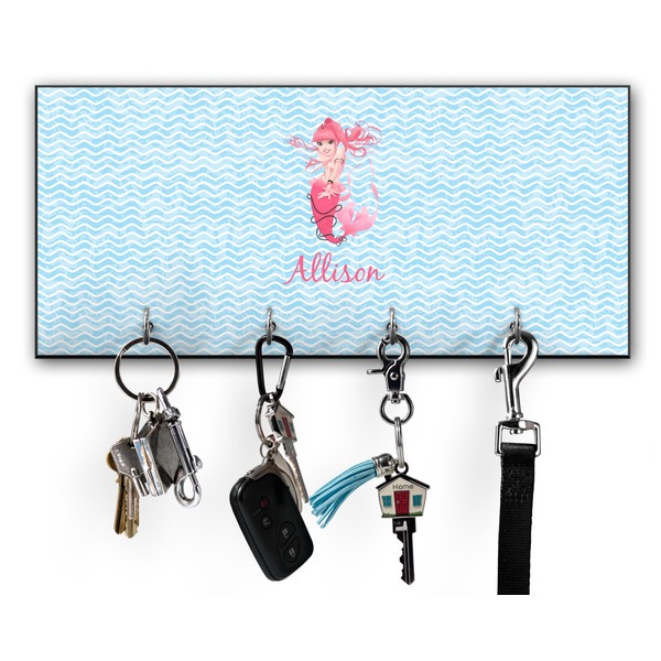 Custom Mermaid Key Hanger w/ 4 Hooks w/ Graphics and Text