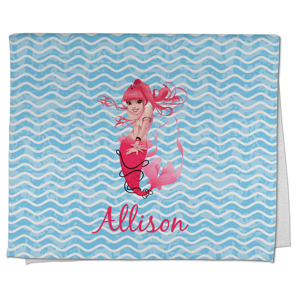 Custom Mermaid Kitchen Towel - Poly Cotton w/ Name or Text