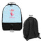 Mermaid Large Backpack - Black - Front & Back View