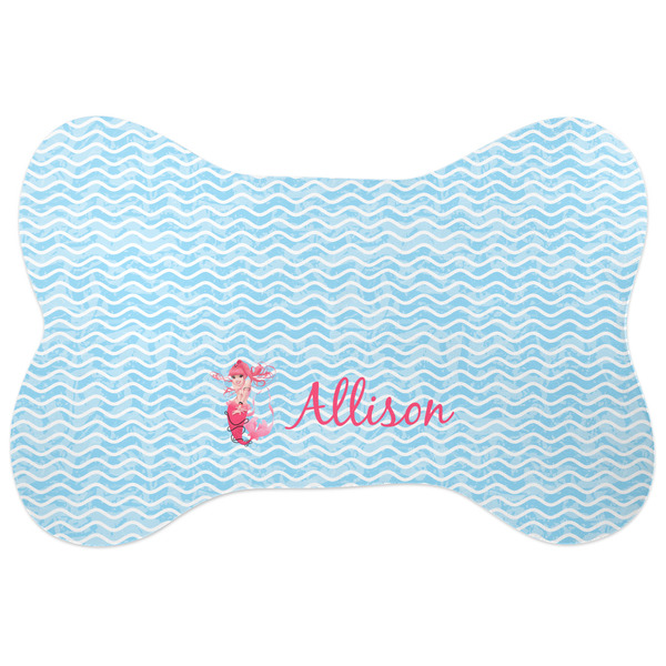 Custom Mermaid Bone Shaped Dog Food Mat (Personalized)