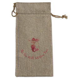 Mermaid Large Burlap Gift Bag - Front