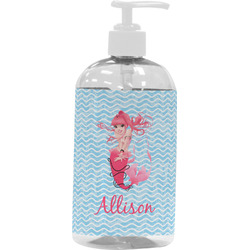 Mermaid Plastic Soap / Lotion Dispenser (16 oz - Large - White) (Personalized)