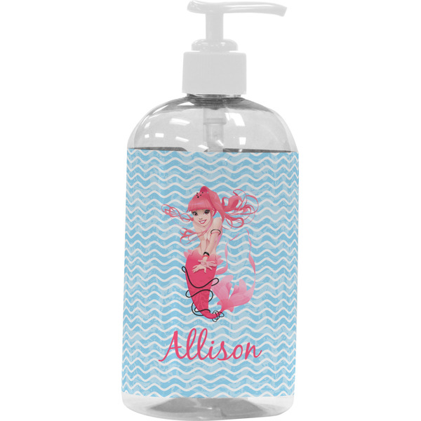 Custom Mermaid Plastic Soap / Lotion Dispenser (16 oz - Large - White) (Personalized)