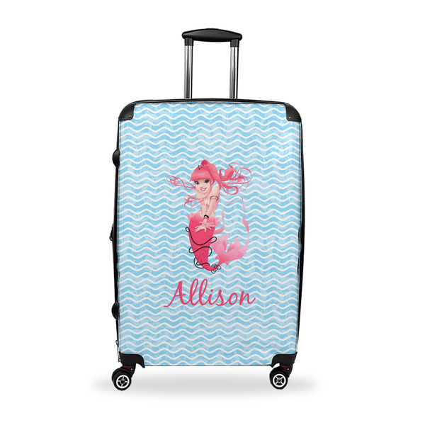 Custom Mermaid Suitcase - 28" Large - Checked w/ Name or Text