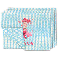 Mermaid Double-Sided Linen Placemat - Set of 4 w/ Name or Text