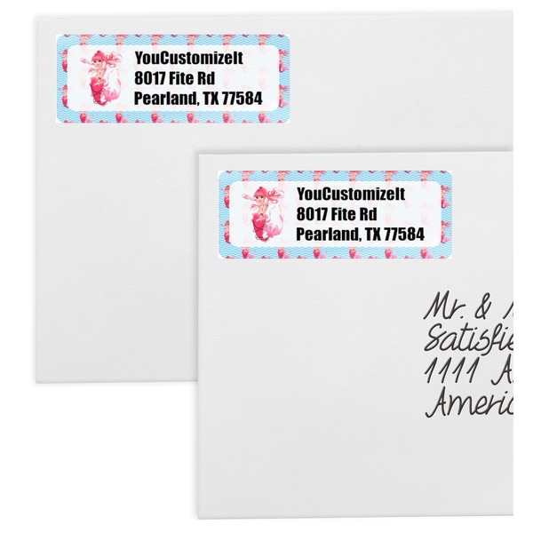 Mermaid Mailing Labels - Double Stack Close Up