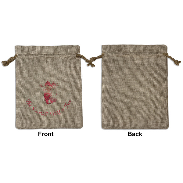 Mermaid Medium Burlap Gift Bag - Front Approval