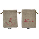 Mermaid Medium Burlap Gift Bag - Front & Back (Personalized)