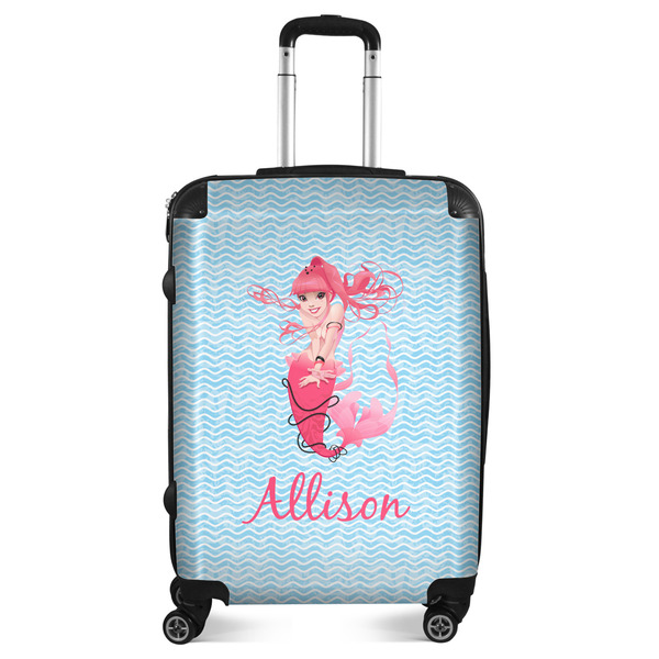 Custom Mermaid Suitcase - 24" Medium - Checked (Personalized)