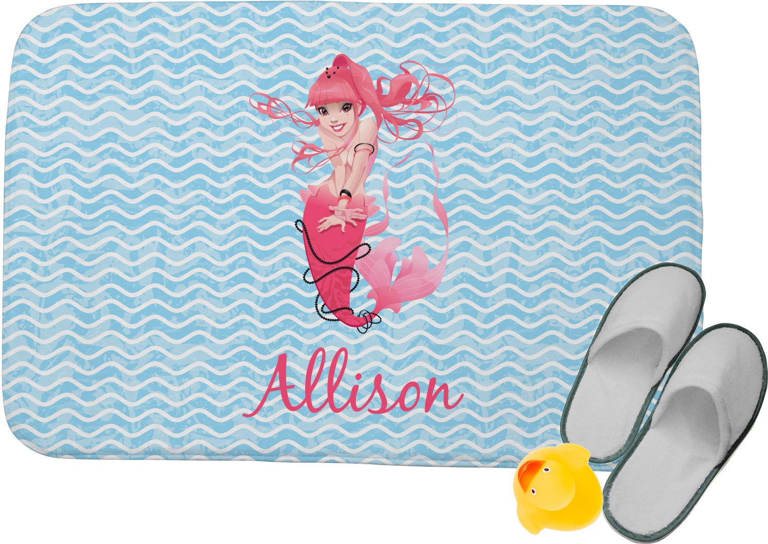 Custom Mermaid Memory Foam Bath Mat (Personalized) YouCustomizeIt