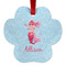 Mermaid Metal Paw Ornament - Double Sided w/ Name or Text