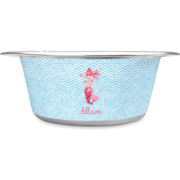 Custom Mermaid Stainless Steel Dog Bowl - Medium (Personalized)