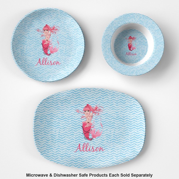 Mermaid Microwave & Dishwasher Safe CP Plastic Dishware - Group