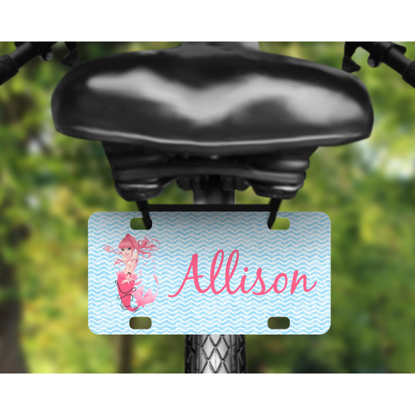 Mermaid Mini License Plate on Bicycle