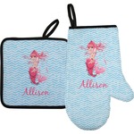 Mermaid Right Oven Mitt & Pot Holder Set w/ Name or Text