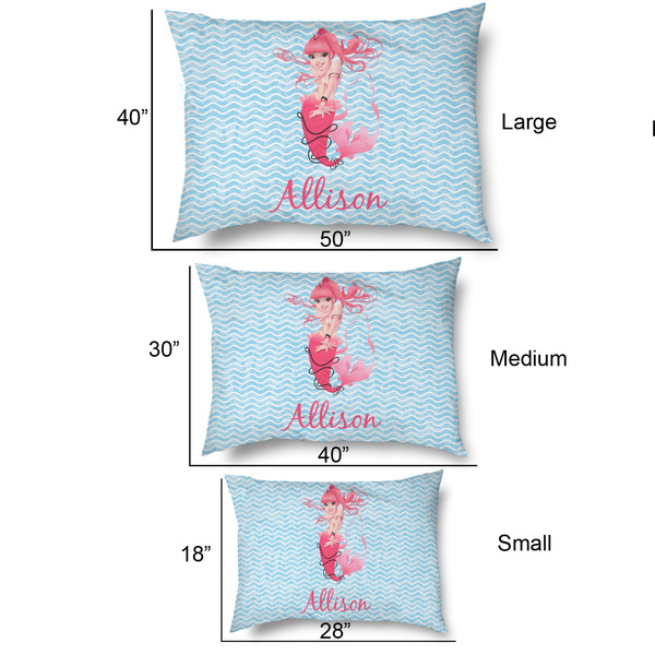 Mermaid Outdoor Dog Beds - SIZE CHART