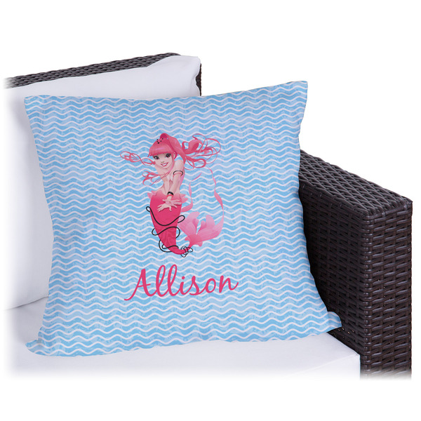 Custom Mermaid Outdoor Pillow - 18" (Personalized)