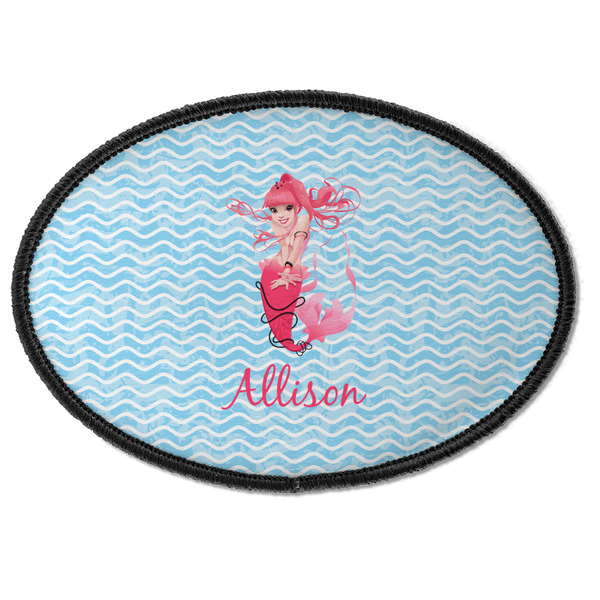 Custom Mermaid Iron On Oval Patch w/ Name or Text