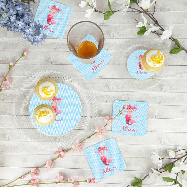 Mermaid Paper Coasters - In Context