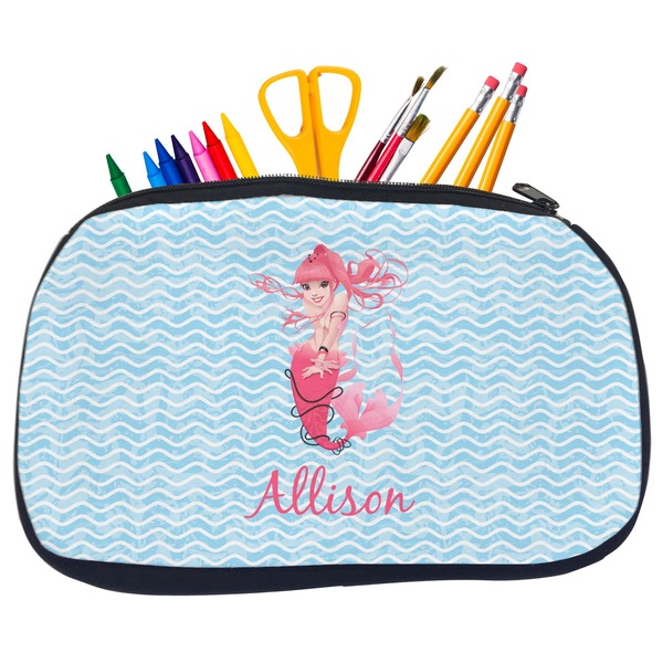 Custom Mermaid Neoprene Pencil Case - Medium w/ Name or Text
