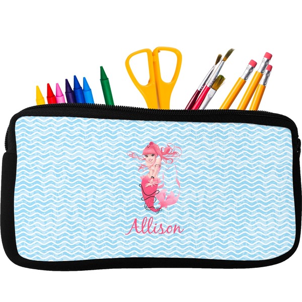 Custom Mermaid Neoprene Pencil Case - Small w/ Name or Text