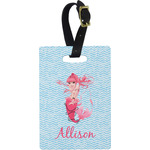 Mermaid Plastic Luggage Tag - Rectangular w/ Name or Text