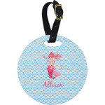 Mermaid Plastic Luggage Tag - Round (Personalized)