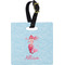 Mermaid Plastic Luggage Tag - Square w/ Name or Text