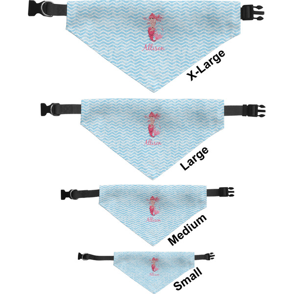 Mermaid Pet Bandana Sizes