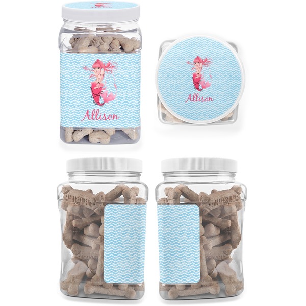 Mermaid Pet Treat Jar - Multiple Angles