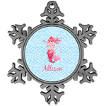 Mermaid Vintage Snowflake Ornament (Personalized)